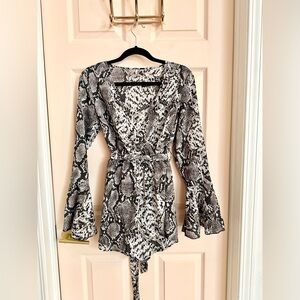 Grey Snakeskin romper